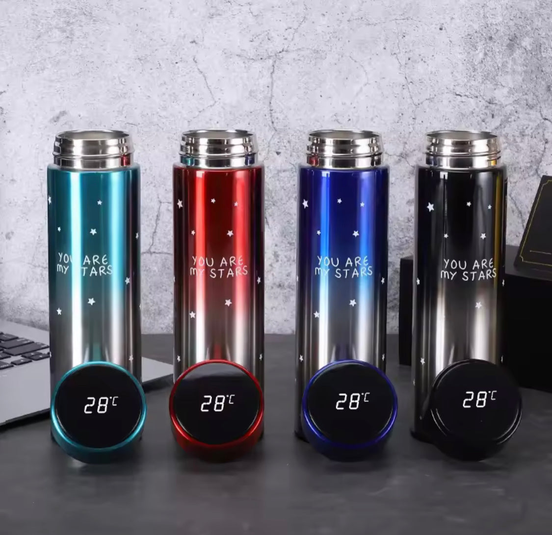 500ML LED Temperature Display Bottle, Stainless Steel Intellective Thermos with Double Bottom, Smart Vacuum Insulated Water Bottle 500ML LED Temperature Display Bottle, Stainless Steel Intellective Thermos with Double Bottom, Smart Vacuum Insulated Water Bottle